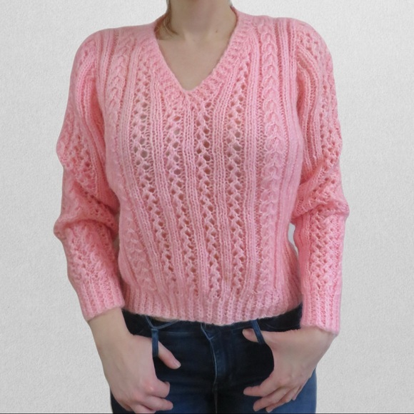 Classic 🌸 HANDMADE Pink Sweater - Picture 1 of 2